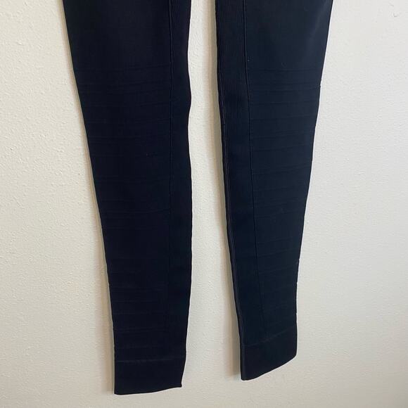 Blanqi Women's Leggings Hipster Cuffed Ribbed Seamless Black Medium Maternity - Picture 3 of 7